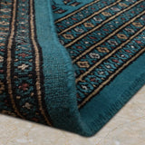 Neelkhana – Hand Knotted Wool Rug in Turquoise Blue/Black