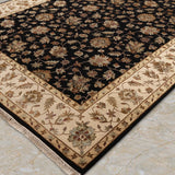 Mehergul – Hand Knotted Wool Rug in Navy Blue/Beige