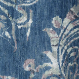 Nocturne Bloom – Hand Knotted Wool Rug in Prussian Blue/White
