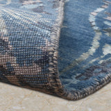 Nocturne Bloom – Hand Knotted Wool Rug in Prussian Blue/White