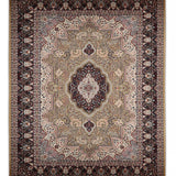 Zarmeher – Hand Knotted Wool Rug in Sage Green/Navy Blue