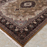Zarmeher – Hand Knotted Wool Rug in Sage Green/Navy Blue