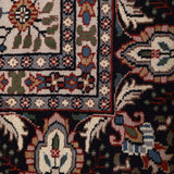 Zarmeher – Hand Knotted Wool Rug in Sage Green/Navy Blue