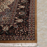 Zarmeher – Hand Knotted Wool Rug in Sage Green/Navy Blue
