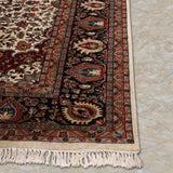 Shahrzarin – Hand Knotted Wool Rug in Cream/Brick Red