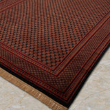 Darzaan – Hand Knotted Wool Rug in Navy Blue/Mushroom Brown