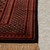 Darzaan – Hand Knotted Wool Rug in Navy Blue/Mushroom Brown