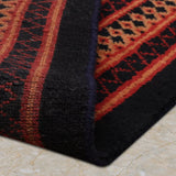 Darzaan – Hand Knotted Wool Rug in Navy Blue/Mushroom Brown