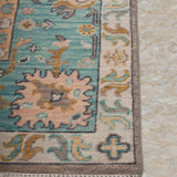 Neelzohra – Hand Knotted Wool Rug in Slate Grey/Turquoise Blue