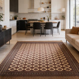 Mehrdast – Hand Knotted Wool Rug in Cream/Brown