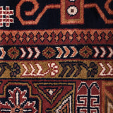 Zardaan – Hand Knotted Wool Rug in Navy Blue/Rust