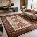 Mehriz – Hand Knotted Wool Rug in Cream/Rust