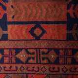 Zorayan – Hand Knotted Wool Rug in Ink Blue/Orange Rust