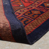 Zorayan – Hand Knotted Wool Rug in Ink Blue/Orange Rust
