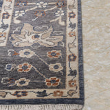 Neelvira – Hand Knotted Wool Rug in Denim Blue/Slate Grey