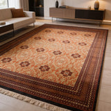 Daryaan – Hand Knotted Wool Rug in Sage Green/Mushroom Brown