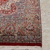 Surkhmahal – Hand Knotted Wool Rug in Crimson Red/Ivory