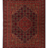 Bahrami – Hand Knotted Wool Rug in Navy Blue/Maroon