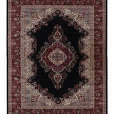 Shahnaz – Hand Knotted Wool Rug in Navy Blue/Crimson Red