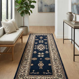 Naqshar – Hand Tufted Wool Rug in Navy Blue