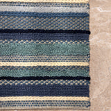 Samudra Raag – Hand Woven Wool Rug in Teal Blue/Ivory