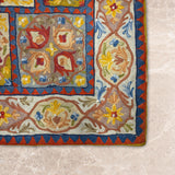 Parandaz – Chain Stitch Embroidery Cotton Rug in Cream/Red