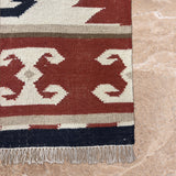 Kiaan Dastaan – Hand Woven Wool Rug in Cream/Terracotta