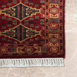 Zareen – Hand Knotted Wool Rug in Maroon/Mushroom