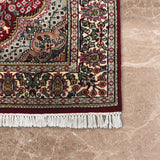 Yamira - Hand Knotted Wool Rug in Crimson Red/Ivory
