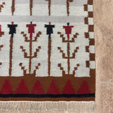 Aanya Bagh – Hand Woven Wool Rug in Cream/Brick Red