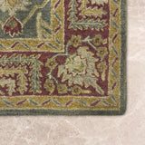 Zariyah Bloom – Hand Tufted Wool Rug in Sage Green/Maroon