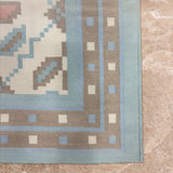 Niva Bloom – Hand Woven Cotton Rug in Powder Blue/Taupe