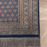 Kalyan - Hand Knotted Wool Rug in Navy Blue/Brown
