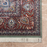 Samreen – Hand Knotted Wool Rug in Sage Green/Brown