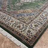 Parnav - Hand Knotted Wool Rug in Olive Green/Beige