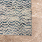 Neer Kavya – Hand Woven Wool Rug in Sky Blue/Cream
