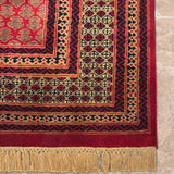 Ruhana Bagh – Hand Knotted Wool Rug in Ribbon Red/Mushroom