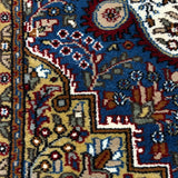 Aftabzar – Hand Knotted Wool Rug in Indigo Blue/Cream