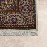Aftabzar – Hand Knotted Wool Rug in Indigo Blue/Cream