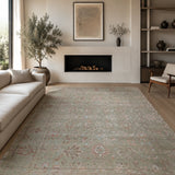 Gulrukh – Hand Knotted Wool Rug in Sage Green