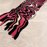 Fuschia Flow – Hand Tufted Wool Rug in Hot Pink/Black