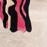 Fuschia Flow – Hand Tufted Wool Rug in Hot Pink/Black