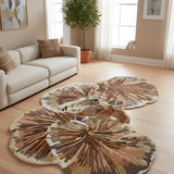 Petalform – Hand Tufted Wool Rug in Brown/Peach