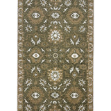 Verdant Relic – Hand Tufted Wool Rug in Lime Green/Beige