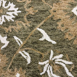 Verdant Relic – Hand Tufted Wool Rug in Lime Green/Beige