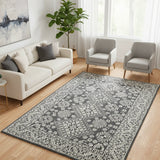Dusky Mehr – Hand Tufted Wool Rug in Grey/Ivory