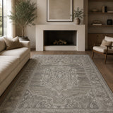 Ashen Mehrab – Hand Tufted Wool Rug in Beige/Grey