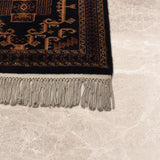 Zarvan – Hand Knotted Wool Rug in Black/Brown