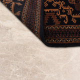 Zarvan – Hand Knotted Wool Rug in Black/Brown