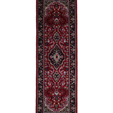 Nushafarin – Hand Knotted Wool Rug in Red/Navy Blue